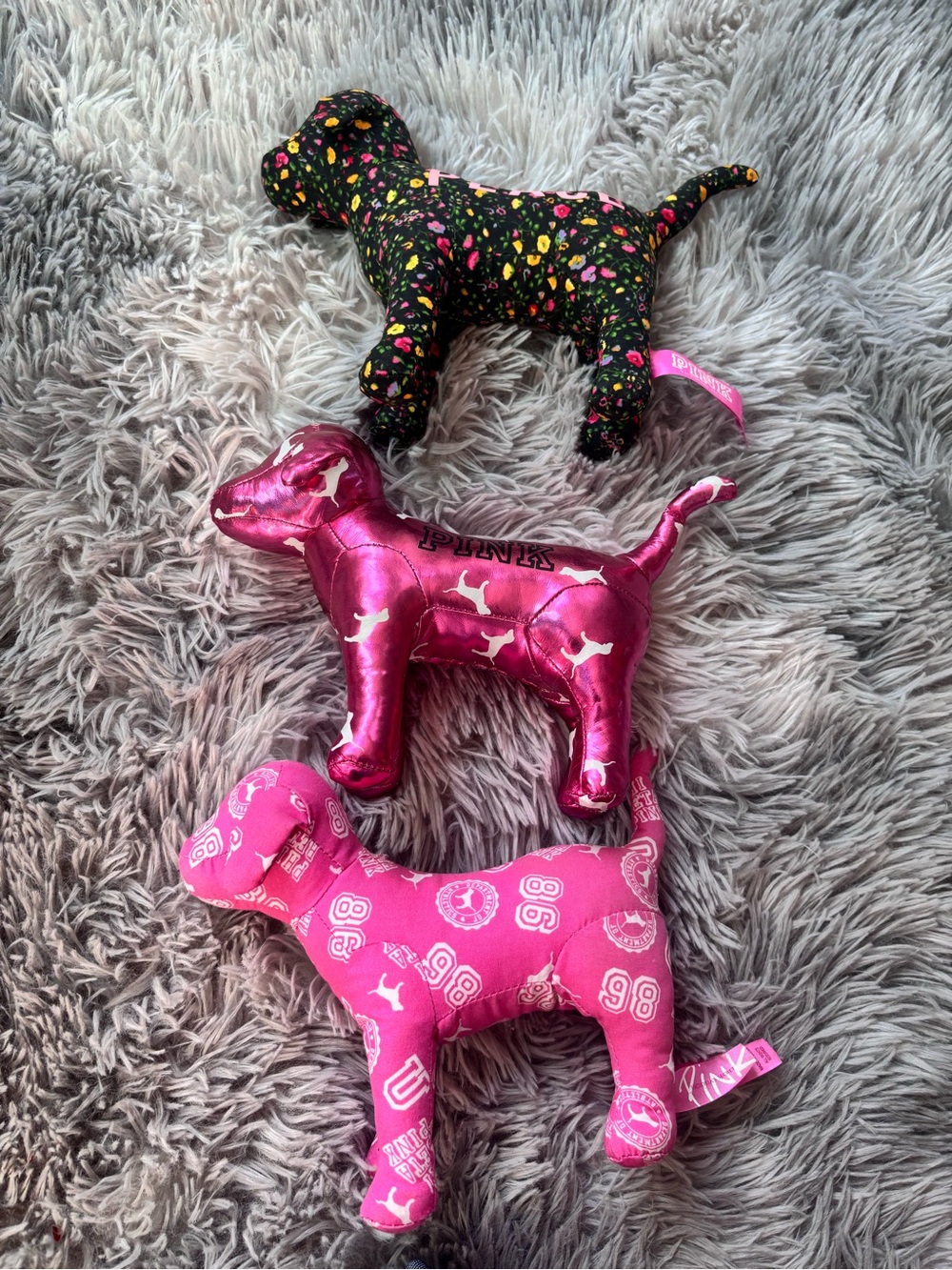 PINK Victoria's Secret Plush Dog Toy — Pink Metallic and Hot Pink Options